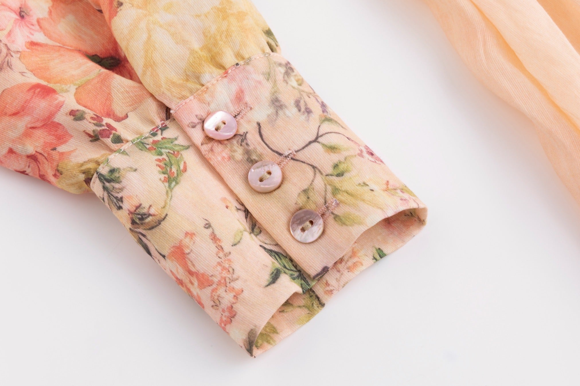 Pink Floral Linen Dress
