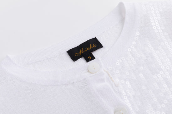 White Sequin Cardigan
