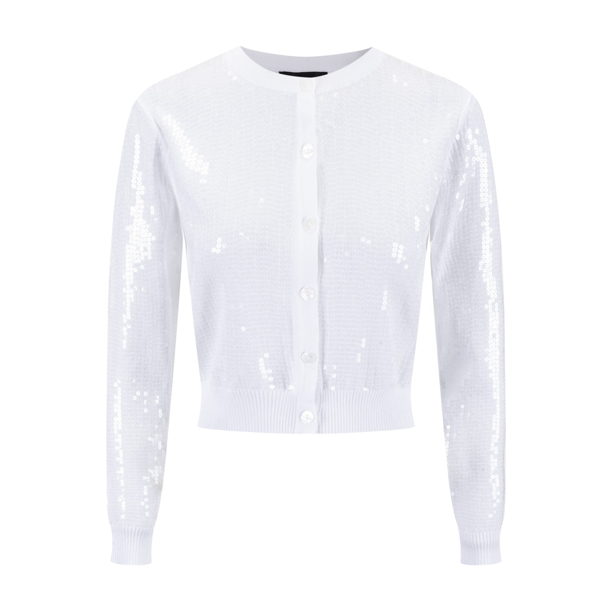White Sequin Cardigan