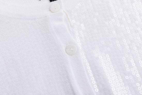 White Sequin Cardigan