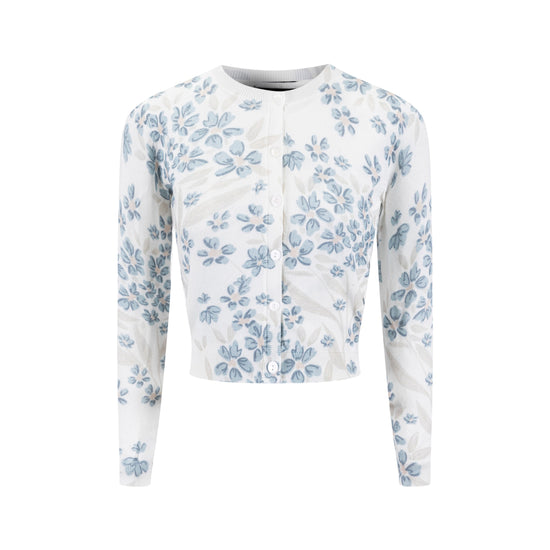 Blue Floral Knit Twinset