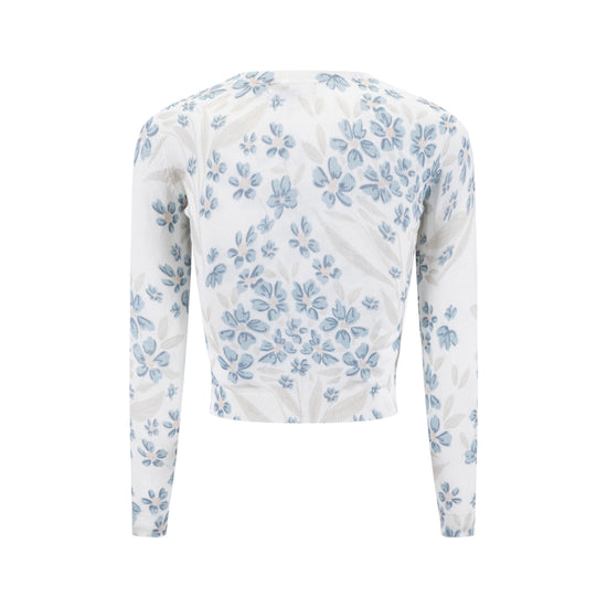 Blue Floral Knit Twinset