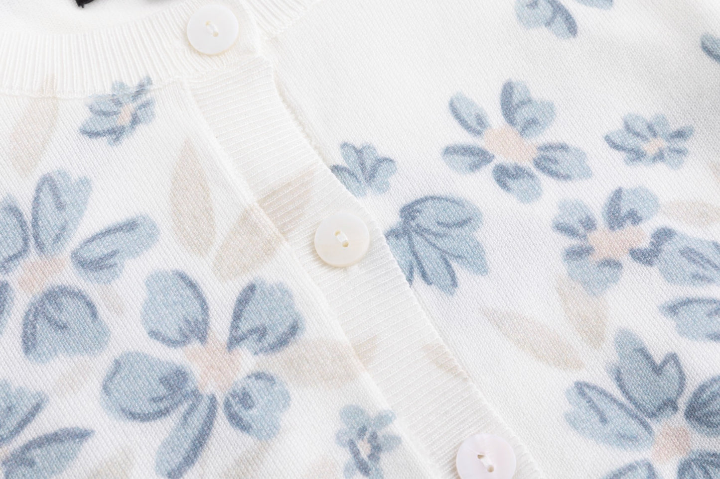 Blue Floral Knit Twinset