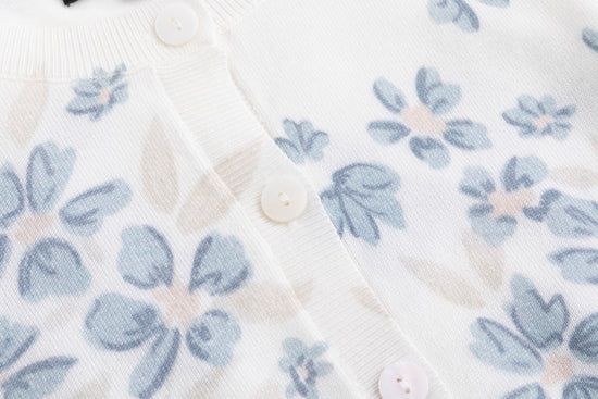 Blue Floral Knit Twinset