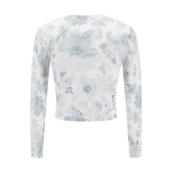 Grey Floral Knit Twinset