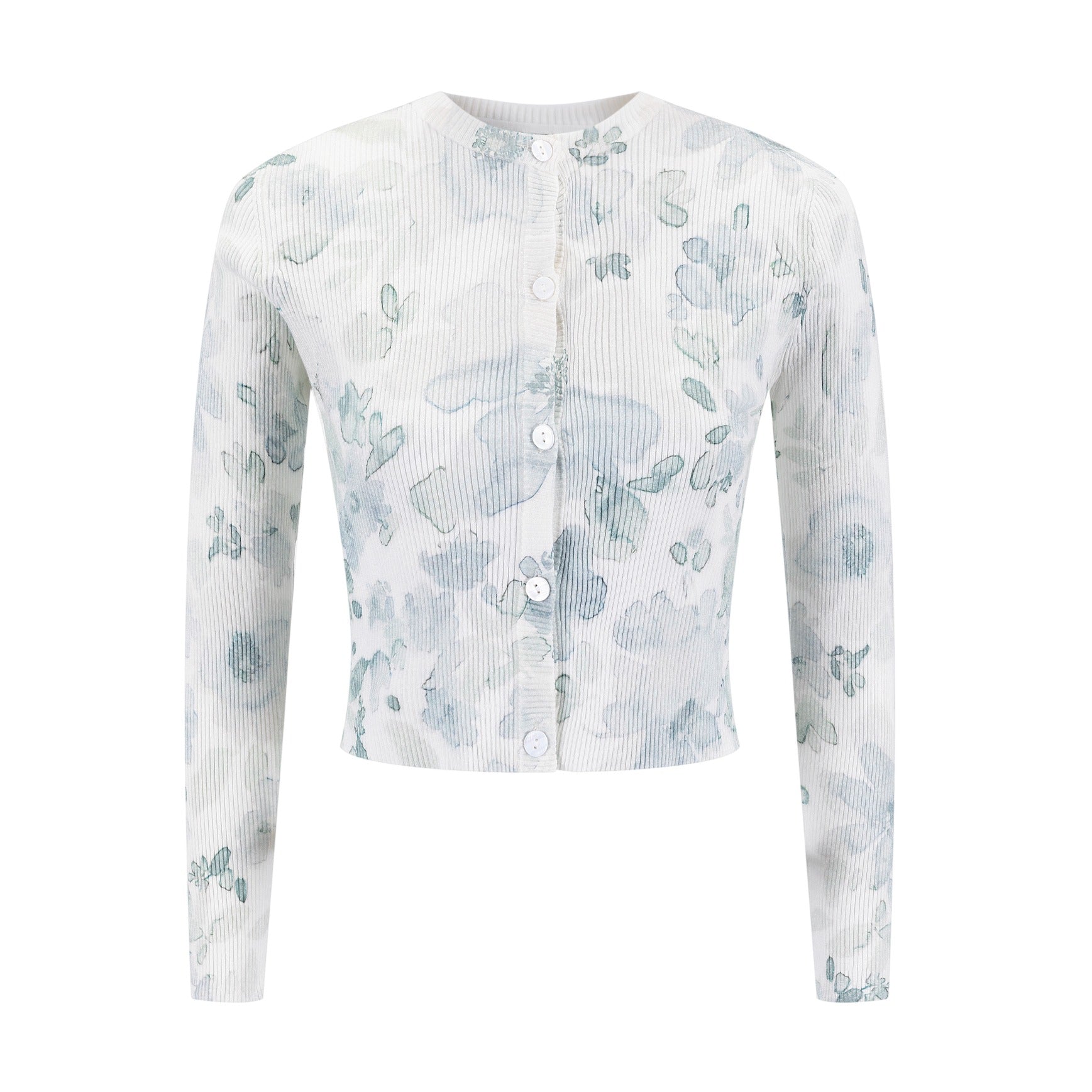 Grey Floral Knit Twinset