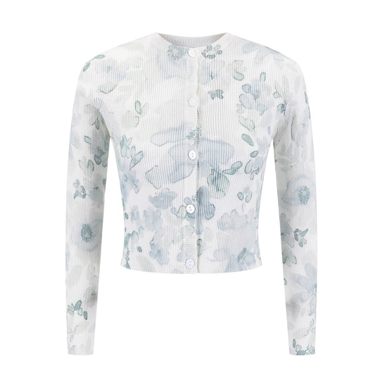 Grey Floral Knit Twinset