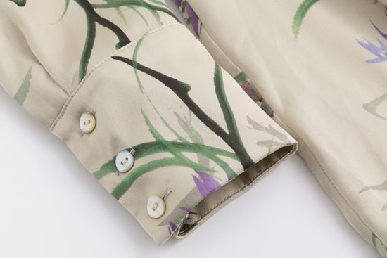 Floral Button-Front Dress With A Soft Drape And Tie Waist.