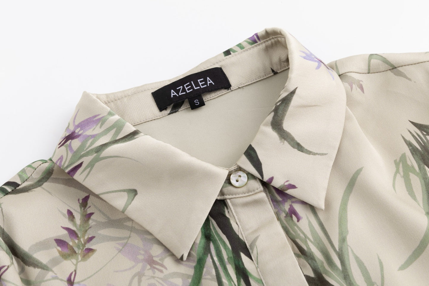 Floral Button-Front Dress With A Soft Drape And Tie Waist.