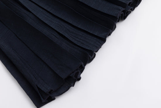 Pleated Chiffon Skirt - Dark Blue