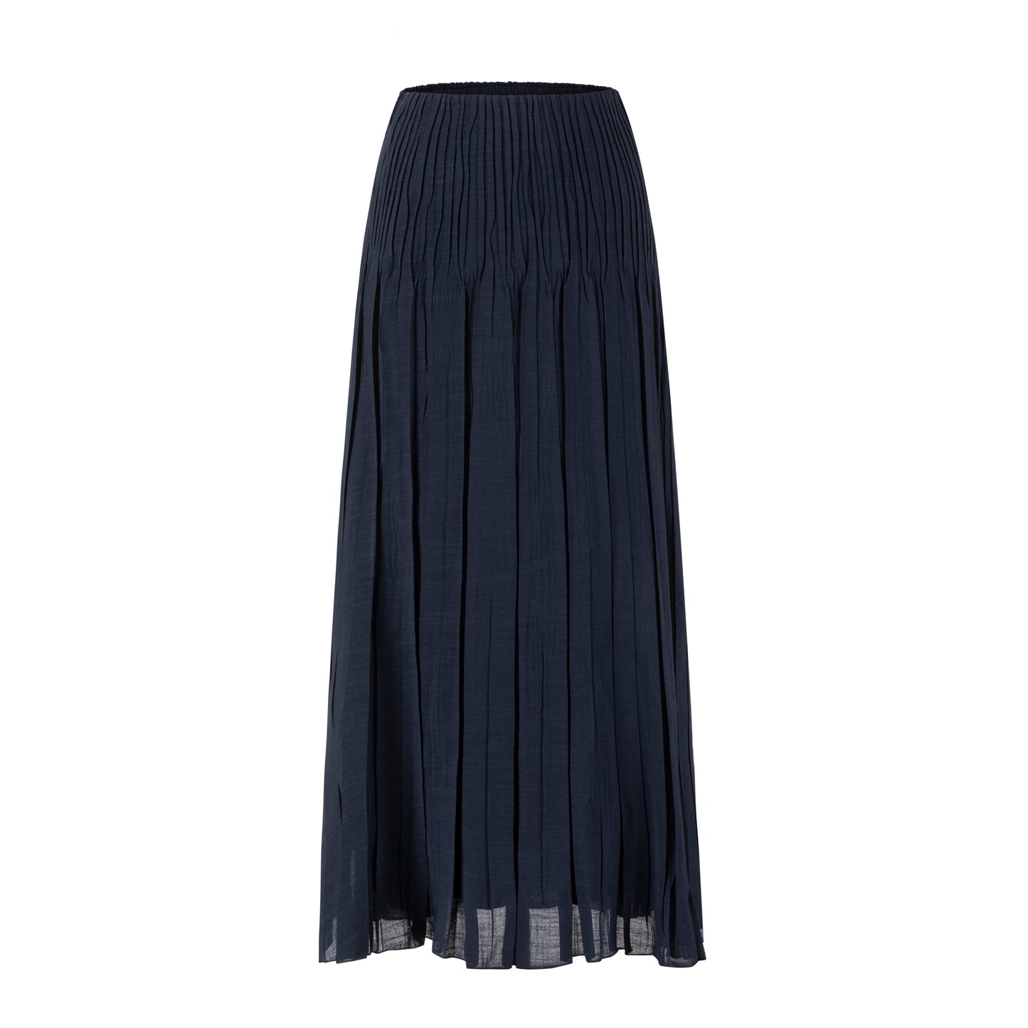 Pleated Chiffon Skirt - Dark Blue