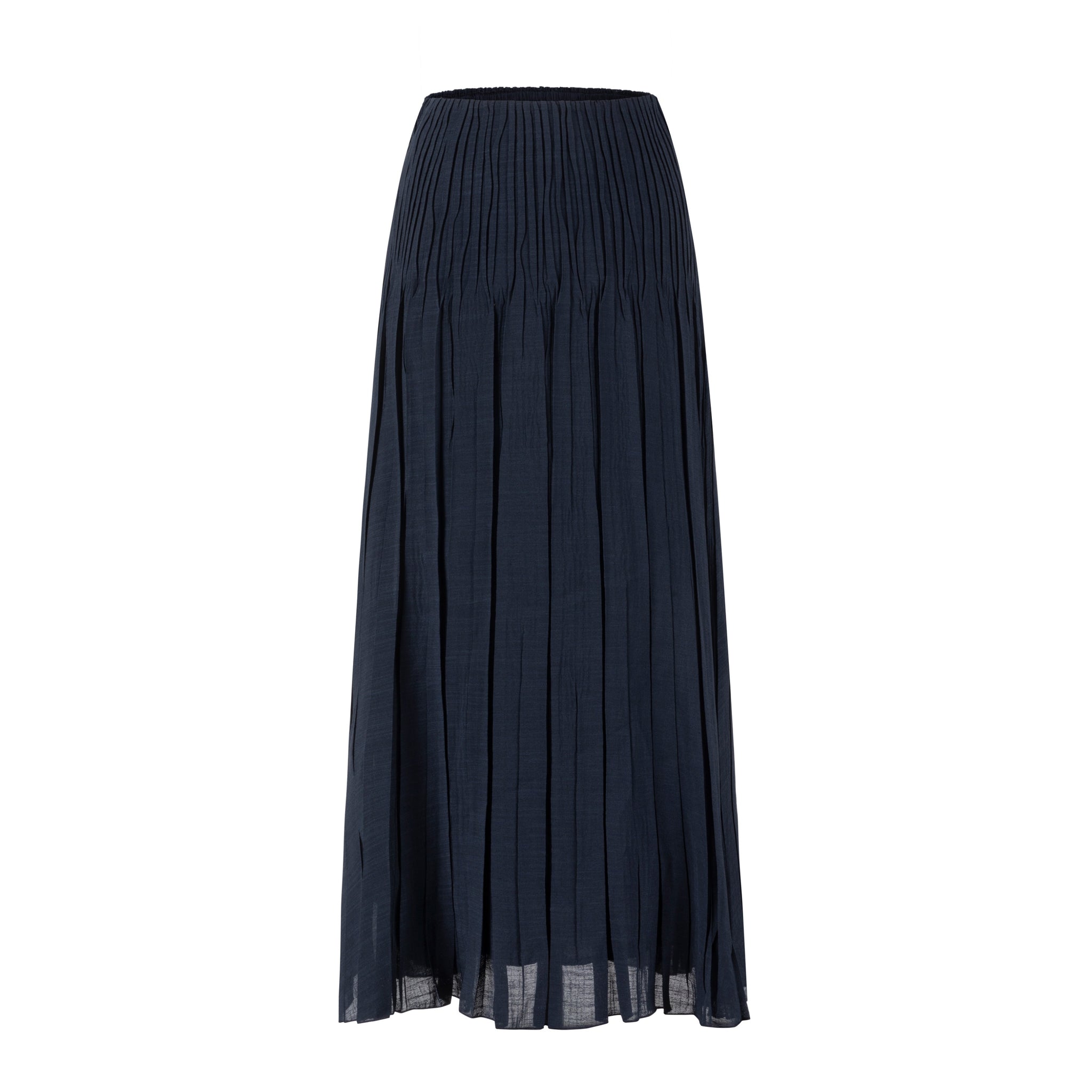 Pleated Chiffon Skirt - Dark Blue