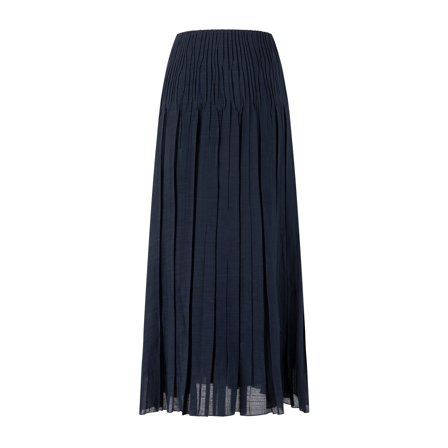 Pleated Chiffon Skirt - Dark Blue