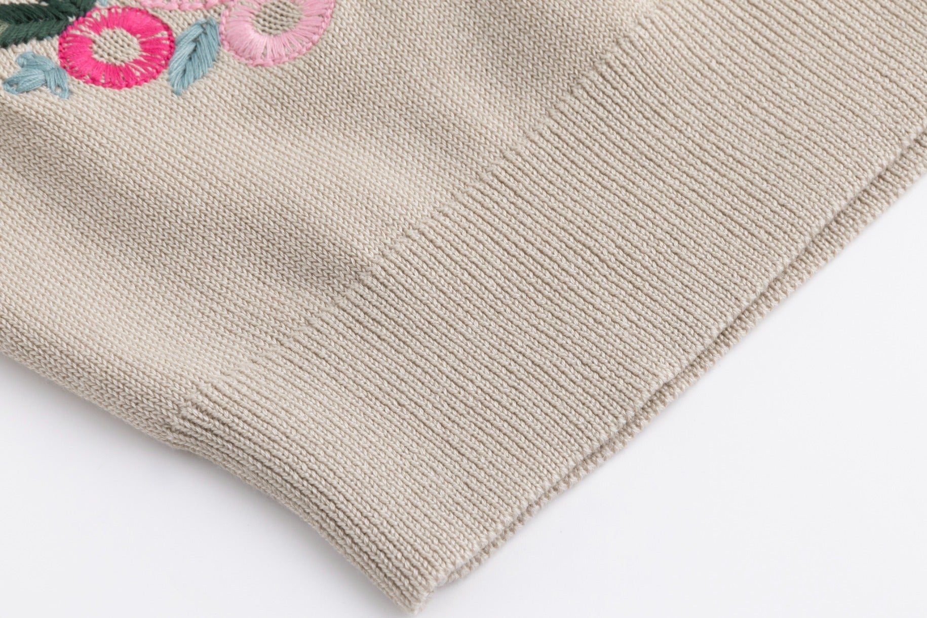 Knit Pink Embroidered Cardigan - Mauve