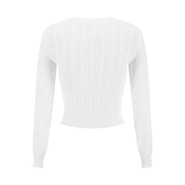 Cable Knit Cardigan With Detailed Buttons - Ivory