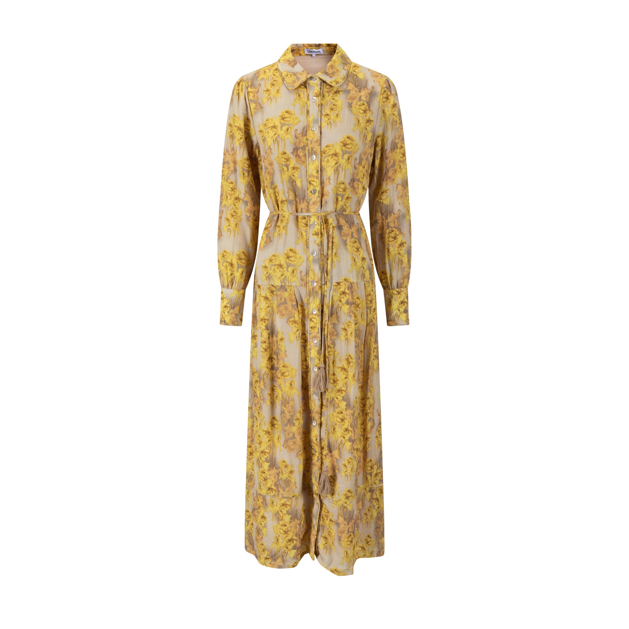 Yellow Abstract Print Dress