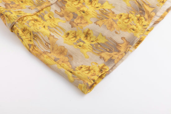 Yellow Abstract Print Dress