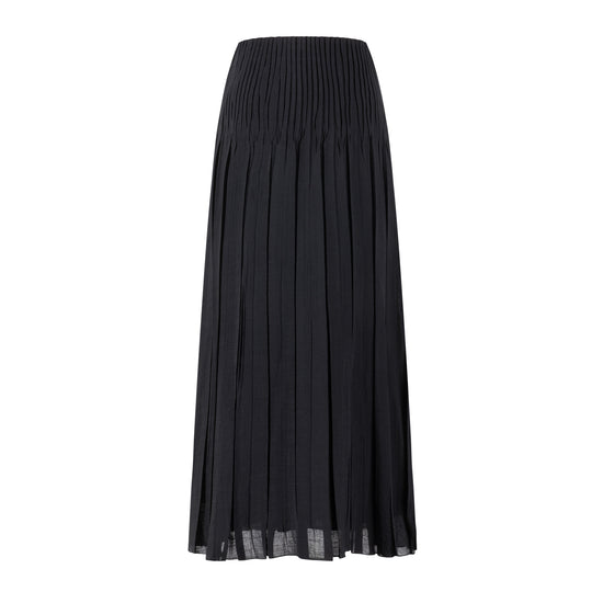 Pleated Chiffon Skirt - Black
