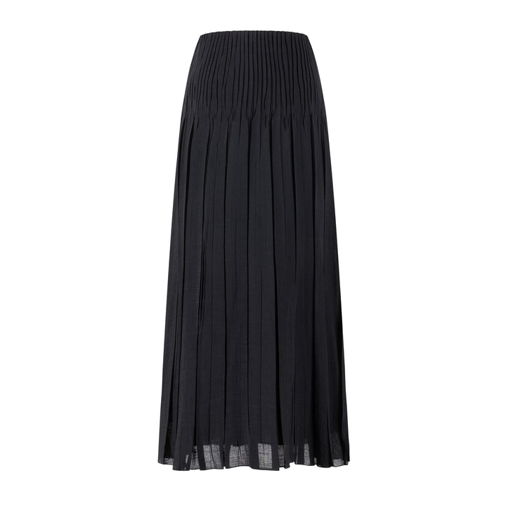 Pleated Chiffon Skirt - Black