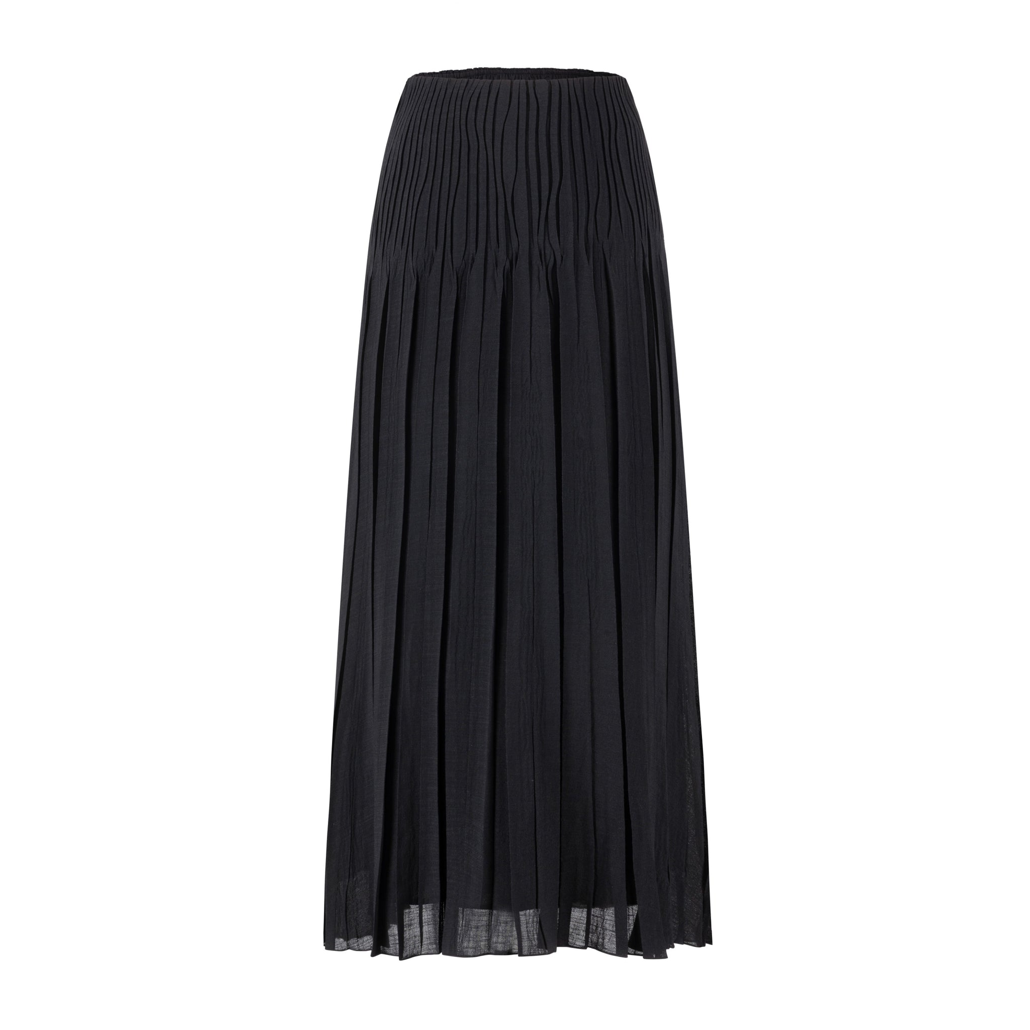 Pleated Chiffon Skirt - Black