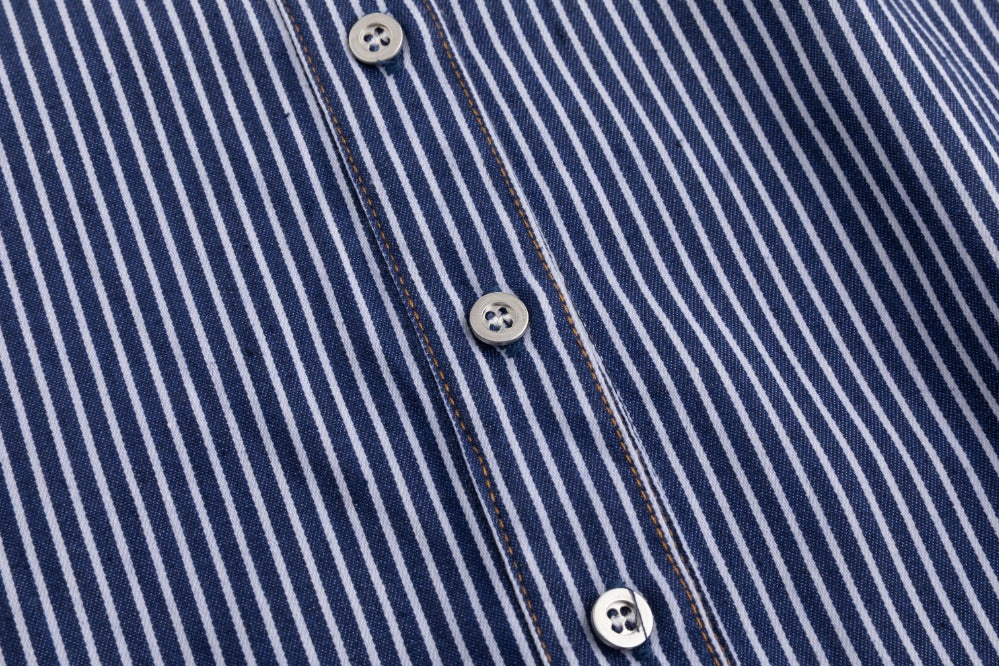 Navy And White Pinstriped Dress