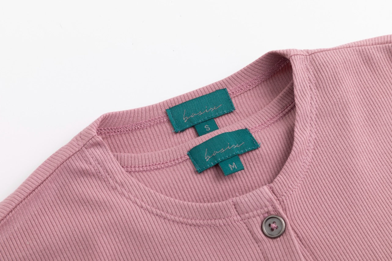 Cropped Ribbed Twin Set- Pink