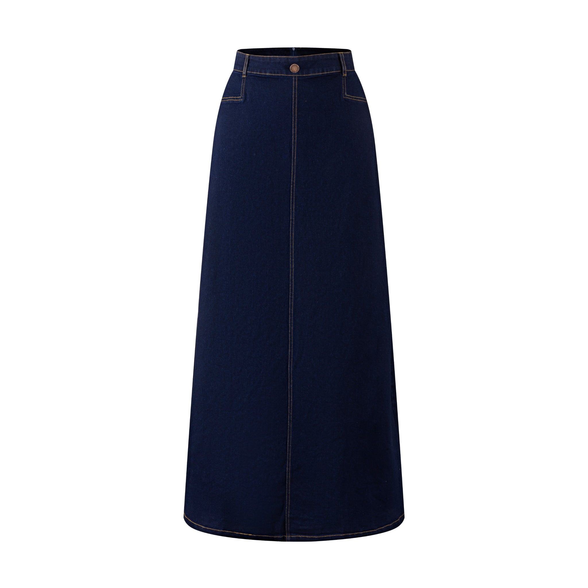 Basic Pocket Skirt Denim - Dark Blue