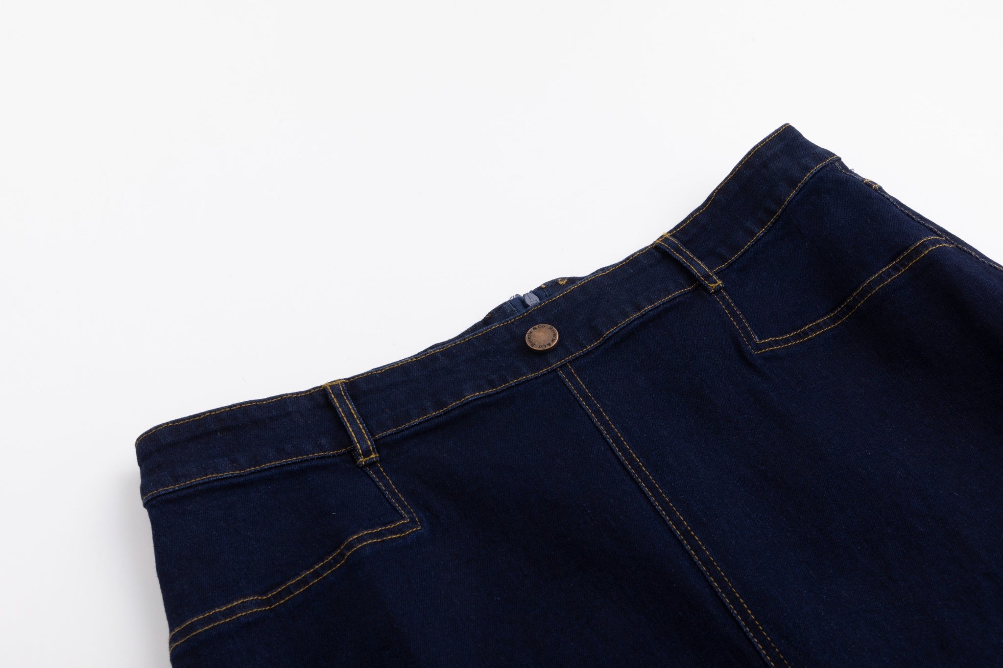 Basic Pocket Skirt Denim - Dark Blue