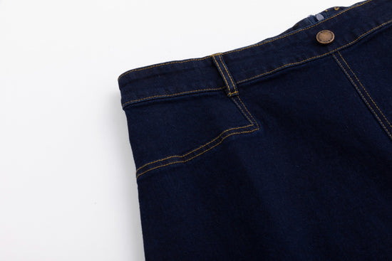 Basic Pocket Skirt Denim - Dark Blue