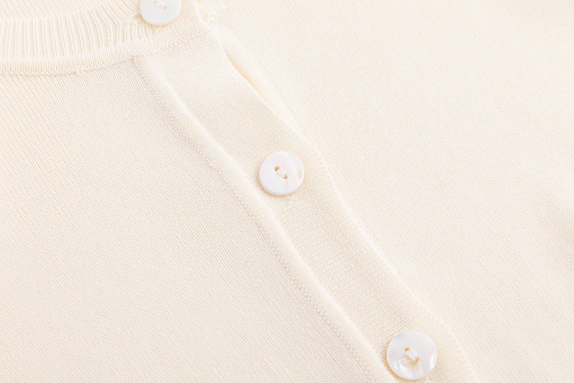 Button-Front Knit Cardigan With Scalloped Detail - Ivory