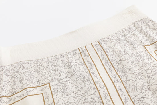 Ivory Skirt With Orange Print