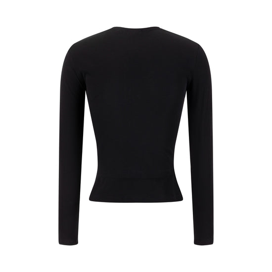 Cropped Ribbed Twin Set - Black