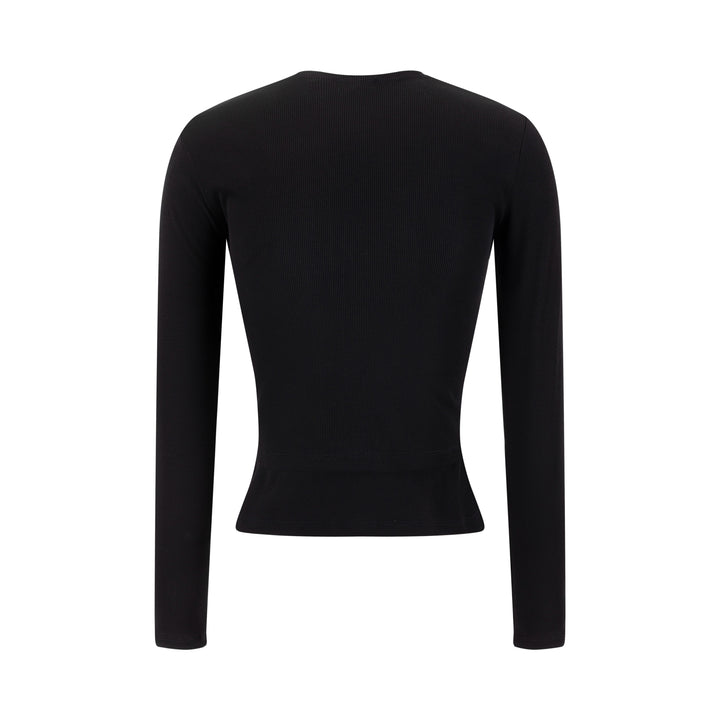 Cropped Ribbed Twin Set - Black