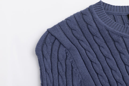 Cable Knit Top - Blue