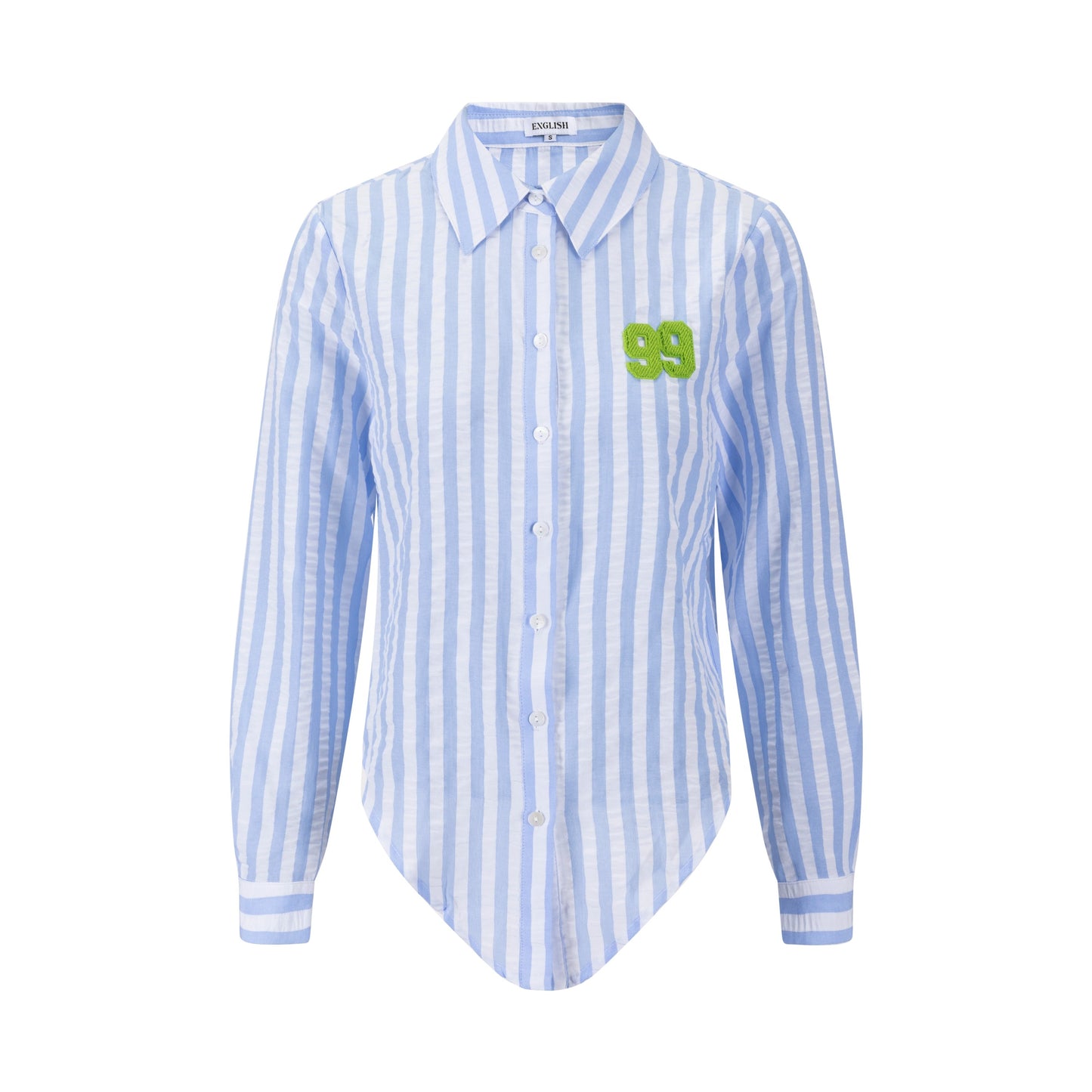 99 Patch Blue And Ivory Striped Shirt