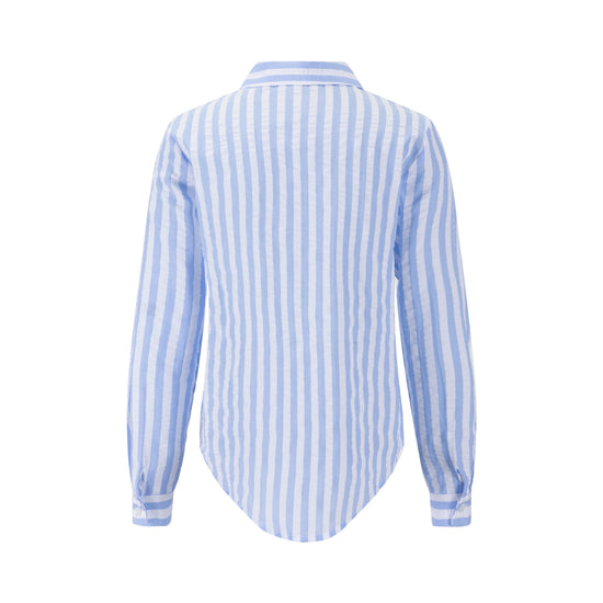 99 Patch Blue And Ivory Striped Shirt