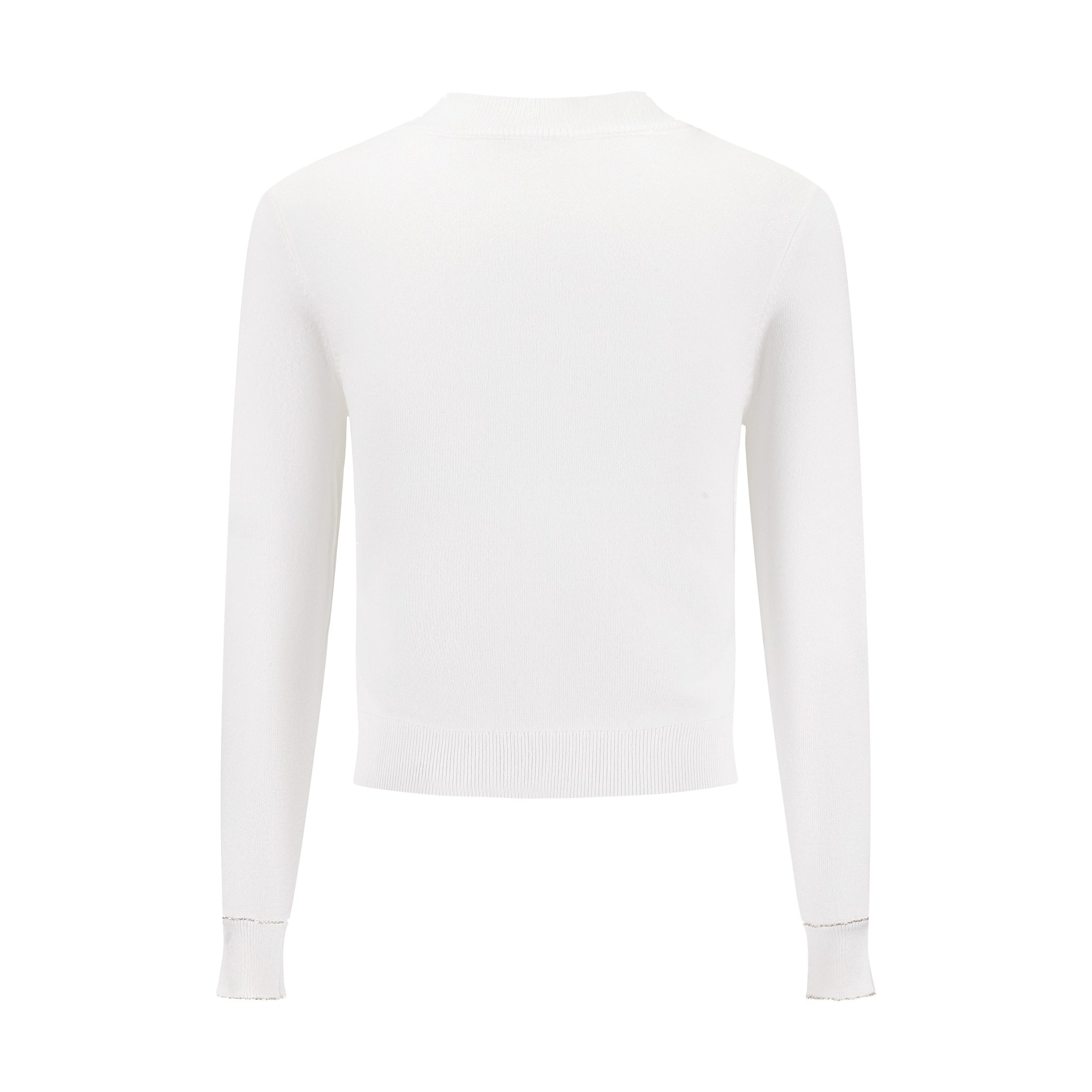 Sweater With Diamond Flower - White