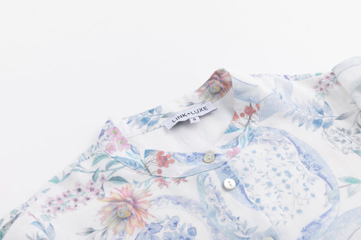 Blue Floral Printed Dress