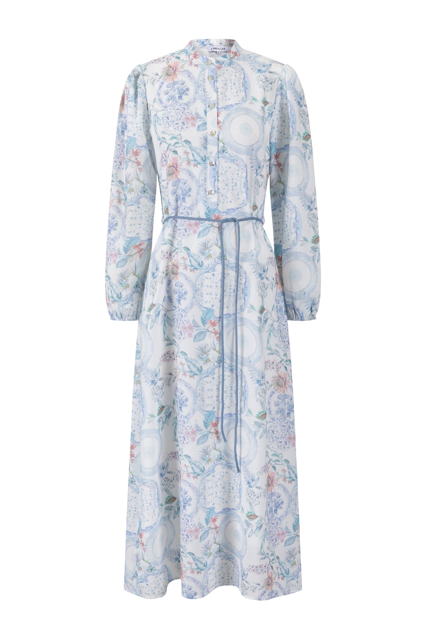 Blue Floral Printed Dress