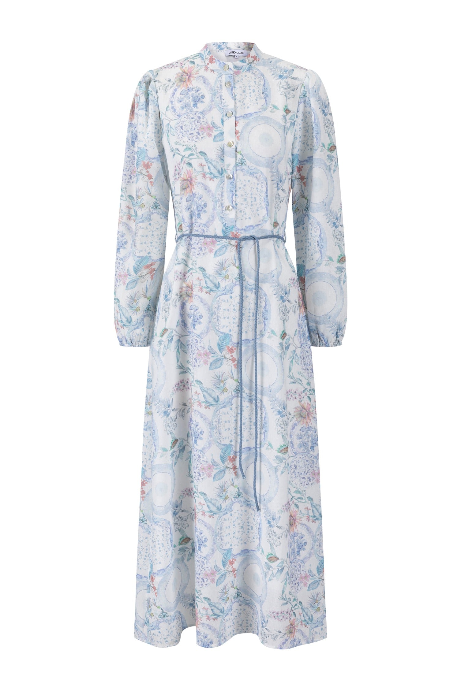Blue Floral Printed Dress