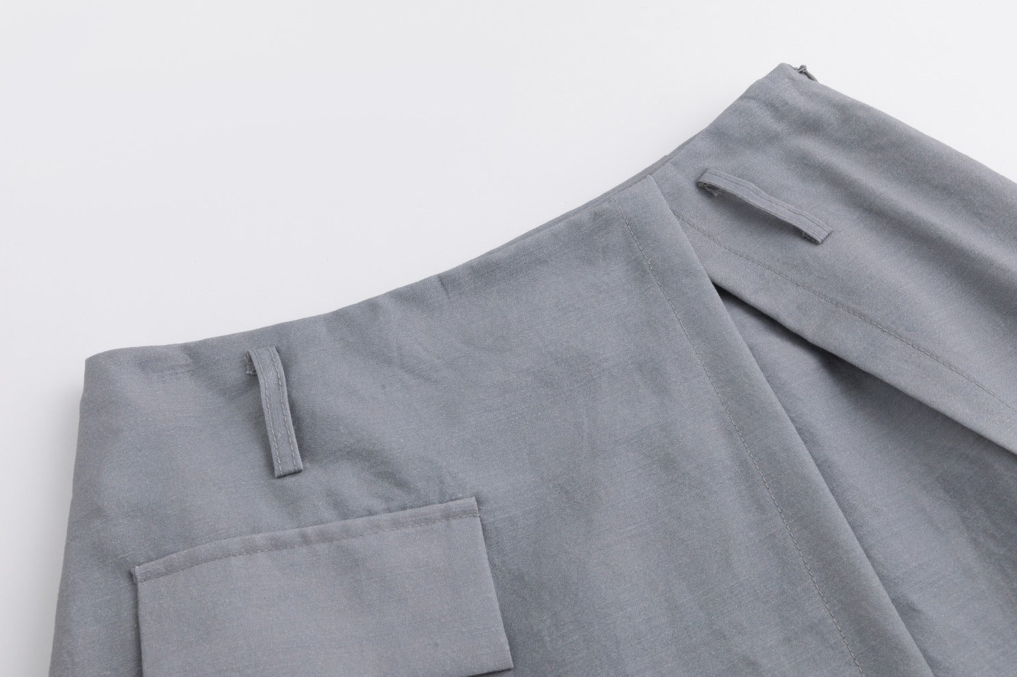 Grey Painted Flower Wrap Skirt