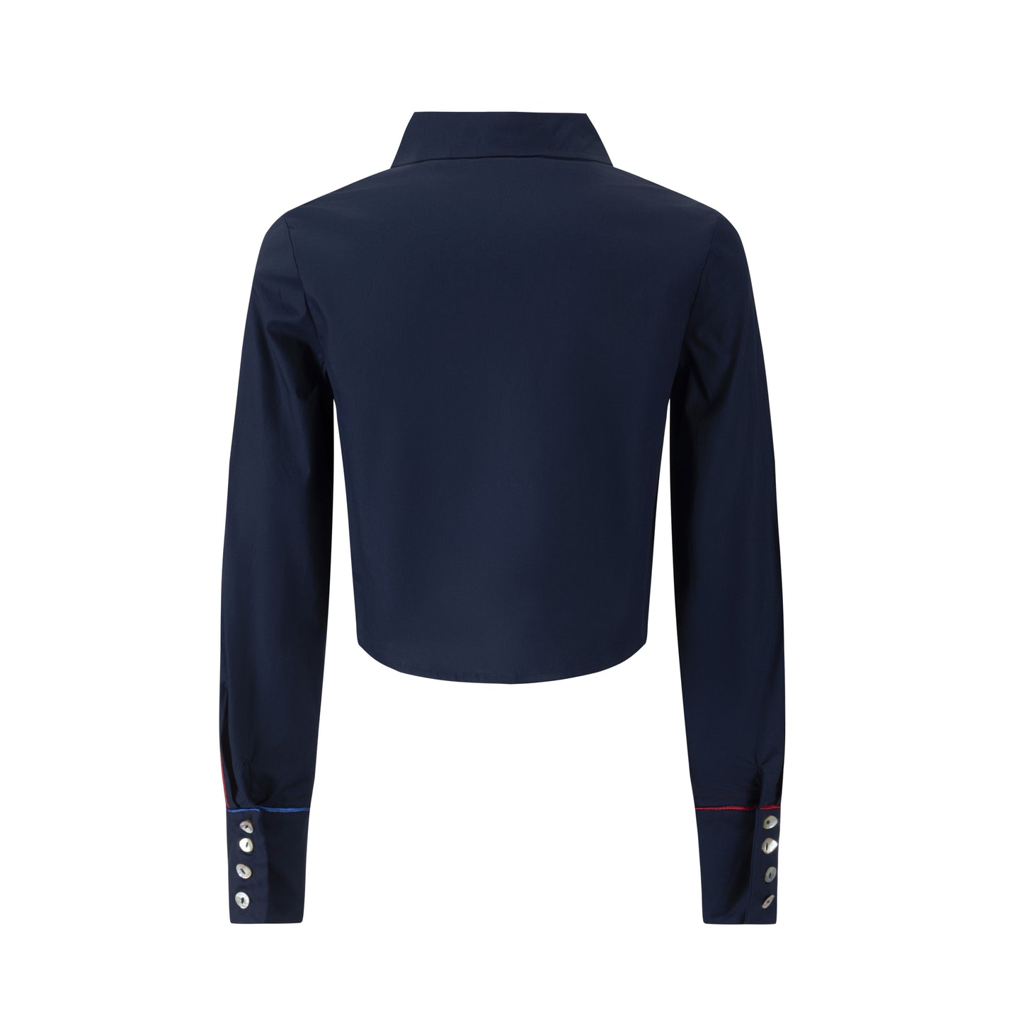 Red Seam Detail Shirt - Navy