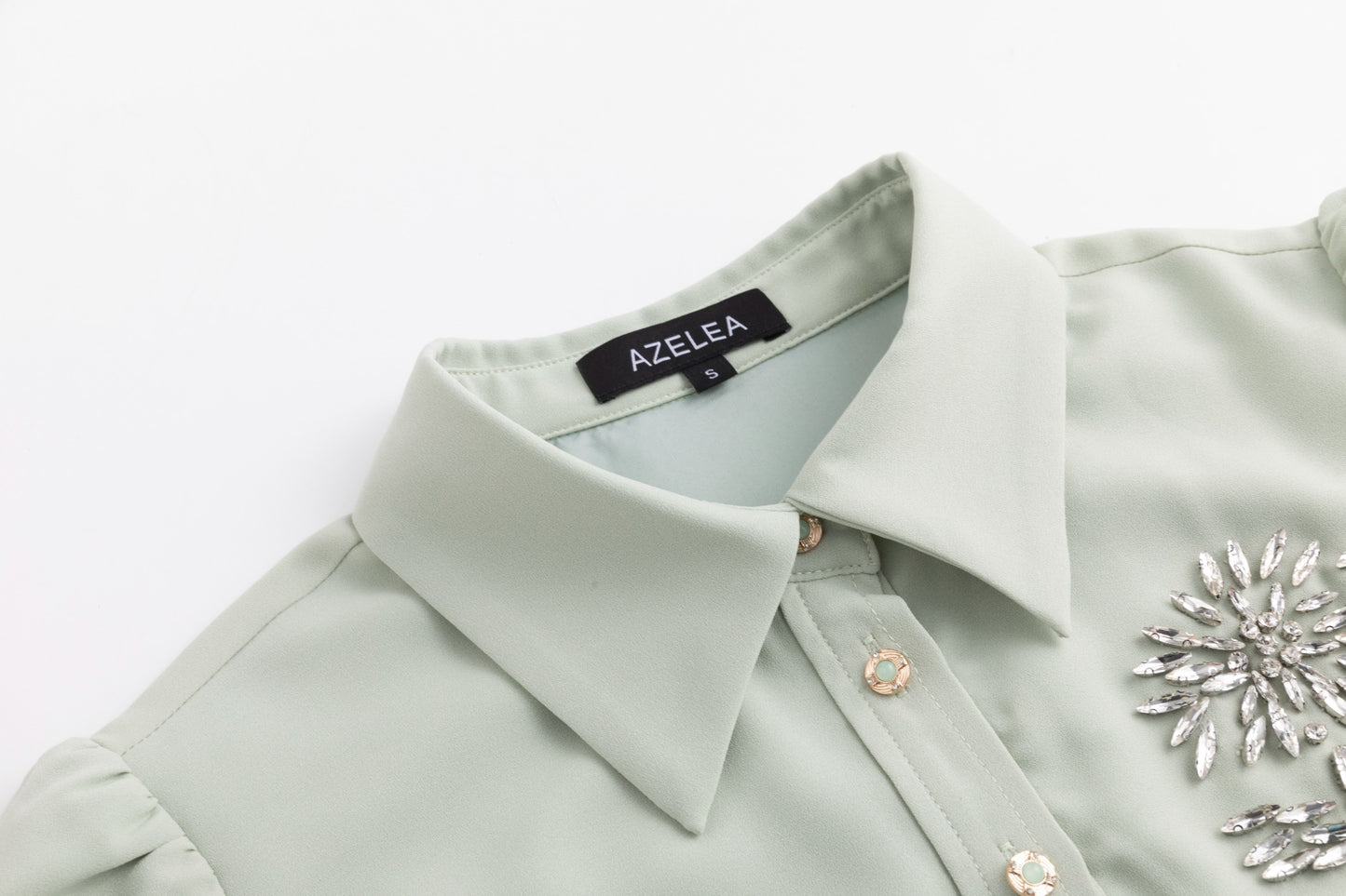 Pleated Shirt Top Diamond Flower Dress