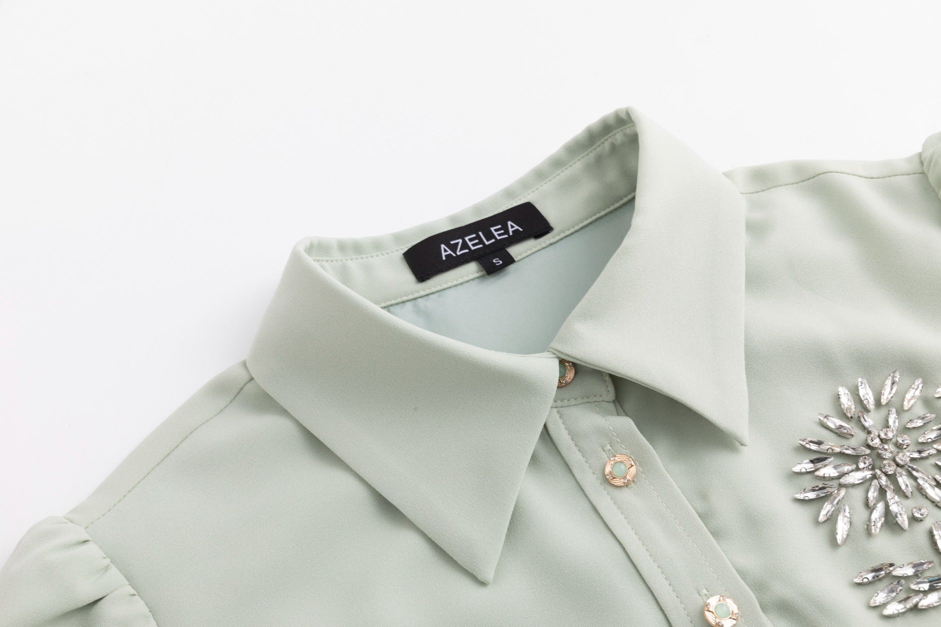 Pleated Shirt Top Diamond Flower Dress