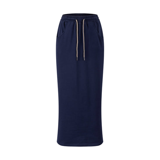 Sweatshirt Drawstring Skirt - Midnight