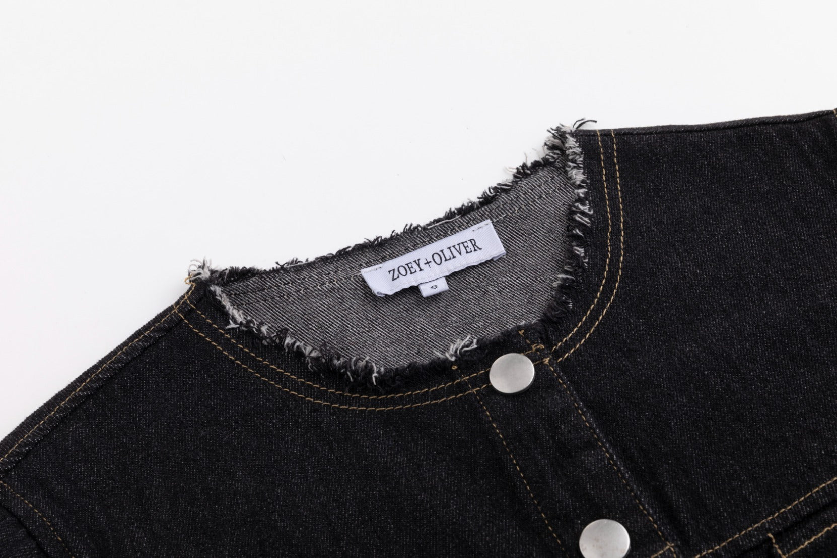 Ragged Edge Multi Pocket Denim Dress - Black
