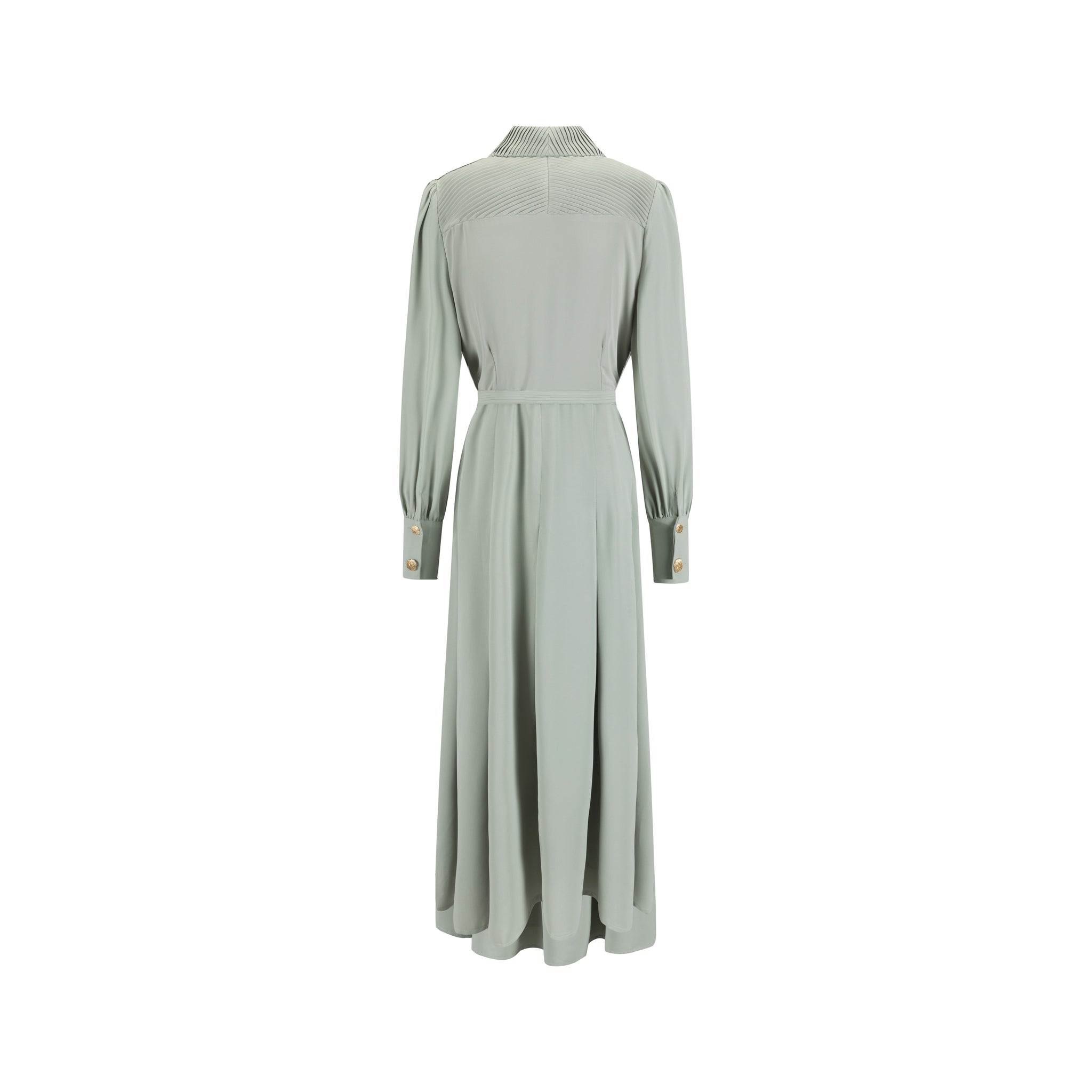 Pleated Dress With Details - Mint Green