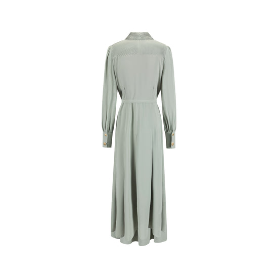 Pleated Dress With Details - Mint Green