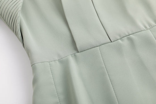 Pleated Dress With Details - Mint Green