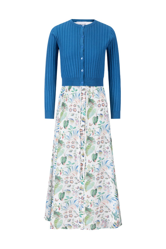 Printed Drawstring Jumper With Cardigan